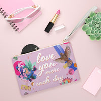Thumbnail for Love You More Each Day Floral Designed Zipped Clutch BagFloral Zipped Clutch Bag - Designed with a loop handle to quickly free your hands, this clutch bag is made for the fashionista on the go. It can hold everyday essentHandbagsEXPRESS WOMEN'S FASHIONYellow PandoraDay Floral Designed Zipped Clutch Bag