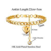 Thumbnail for Anklet For Women Gold Color Stainless Steel Cuban Link Ankle Bracelets