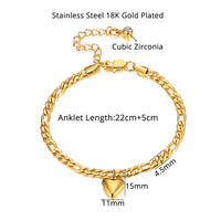 Thumbnail for Anklet For Women Gold Color Stainless Steel Cuban Link Ankle Bracelets