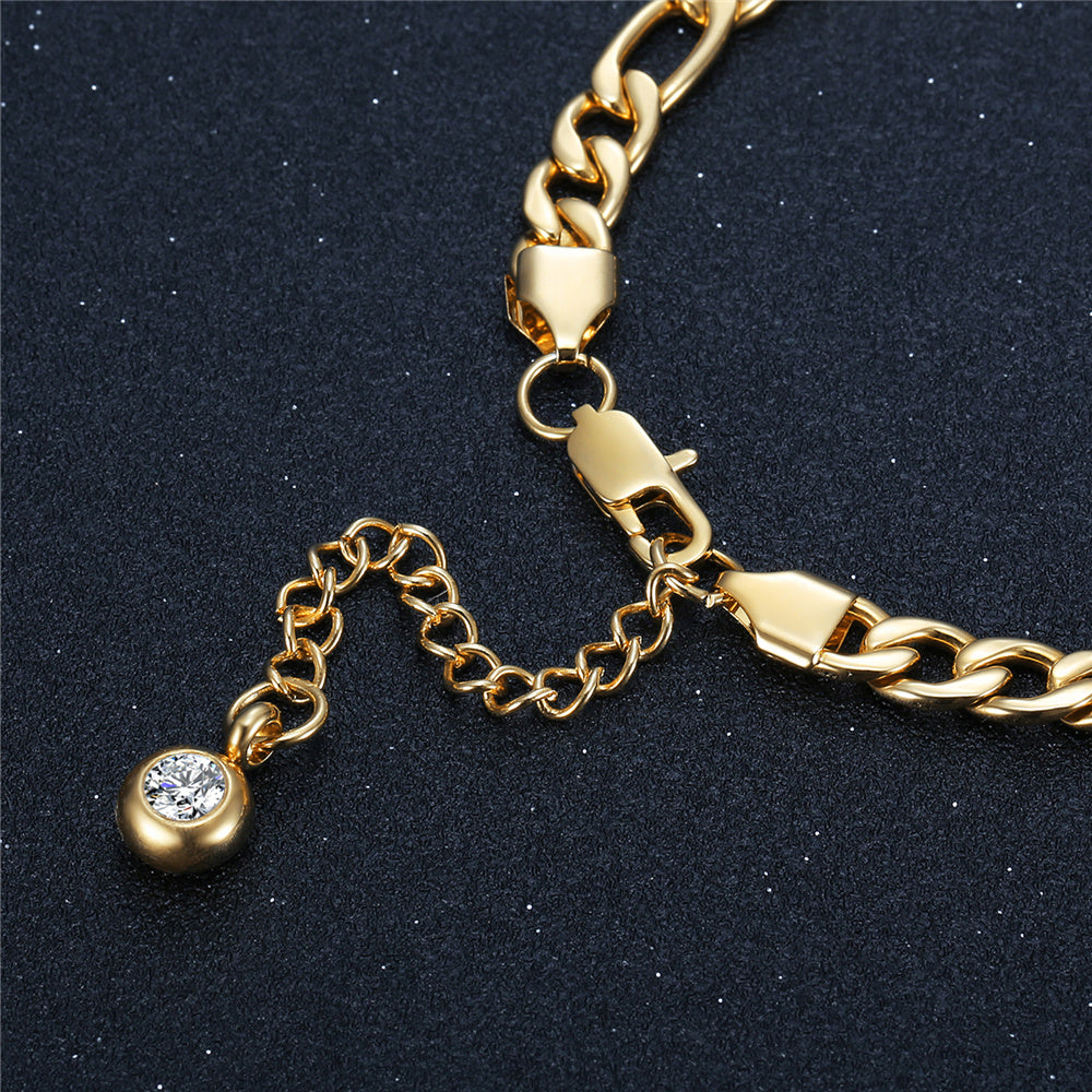 Anklet For Women Gold Color Stainless Steel Cuban Link Ankle Bracelets