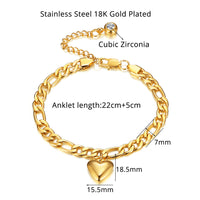 Thumbnail for Anklet For Women Gold Color Stainless Steel Cuban Link Ankle Bracelets