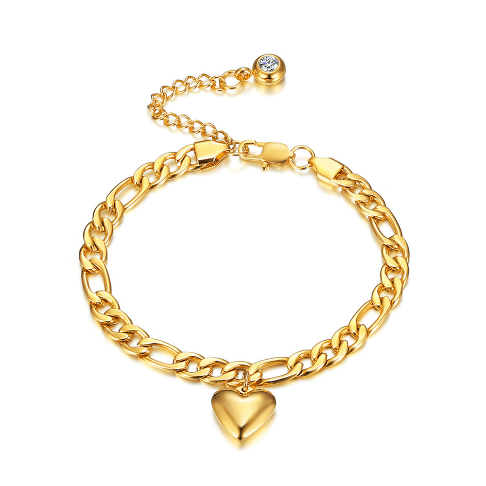 Anklet For Women Gold Color Stainless Steel Cuban Link Ankle Bracelets