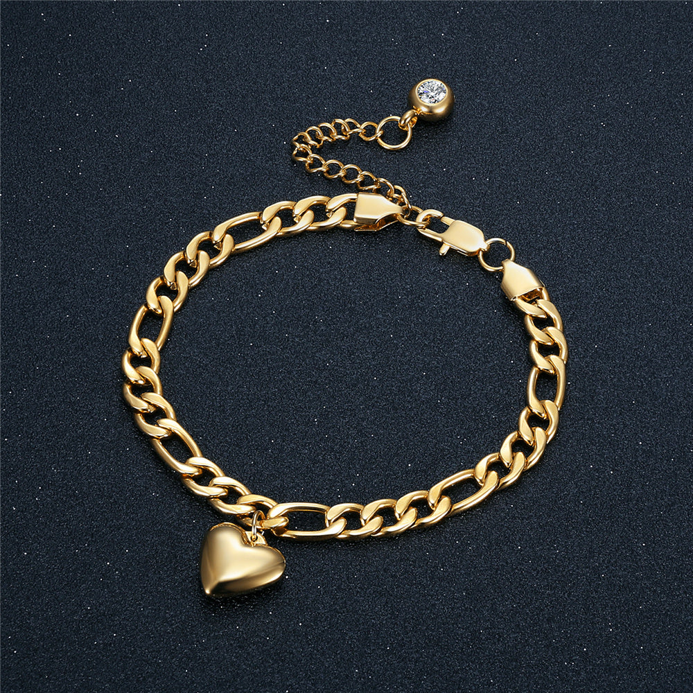 Anklet For Women Gold Color Stainless Steel Cuban Link Ankle Bracelets