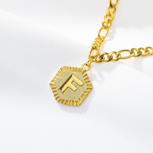 Dainty A Z letter Anklet Hexagon Shaped Initial Ankle Bracelet