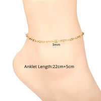 Thumbnail for Vintage Ankle Bracelet For Women Bohemian Gold Color Cuban Anklets
