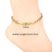 Thumbnail for Vintage Ankle Bracelet For Women Bohemian Gold Color Cuban Anklets
