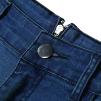 Thumbnail for Back Zipper Blue Women High Waist Trousers Sexy Pencil Stretch Denim
