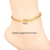 Thumbnail for Vintage Ankle Bracelet For Women Bohemian Gold Color Cuban Anklets
