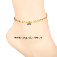 Thumbnail for Vintage Ankle Bracelet For Women Bohemian Gold Color Cuban Anklets