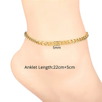 Thumbnail for Vintage Ankle Bracelet For Women Bohemian Gold Color Cuban Anklets