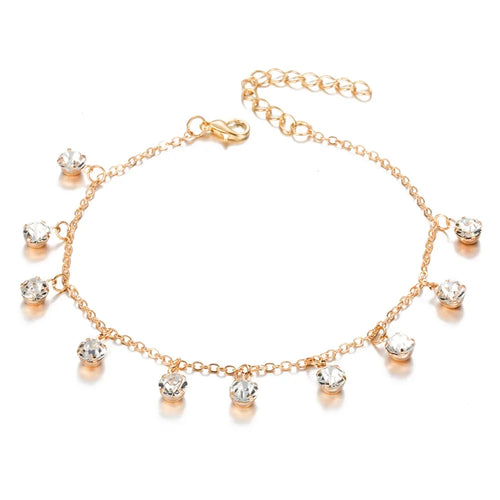 Vintage Fashion Pendant Crystal Anklet For Women Link Chin Bohemian