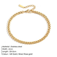Thumbnail for Jujie 4mm 316l Stainless Steel Snake Chain Anklet For Women/men Sexy