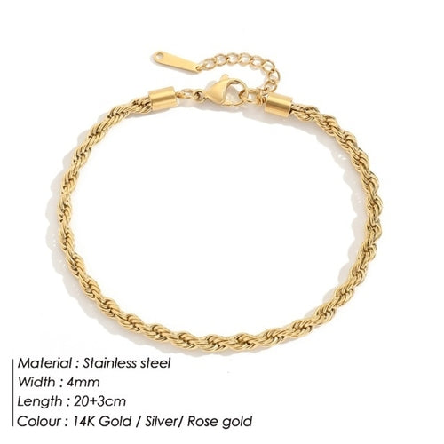 Jujie 4mm 316l Stainless Steel Snake Chain Anklet For Women/men Sexy