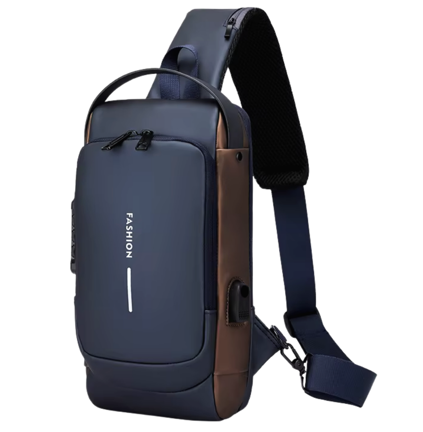 Navy Blue & Brown