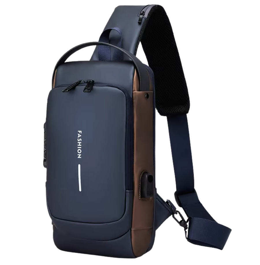 Waterproof Anti-Theft Men’s Chest Bag with USB Port – Multi-Function Crossbody Sling Travel Bag