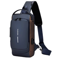 Waterproof Anti-Theft Men’s Chest Bag with USB Port – Multi-Function Crossbody Sling Travel Bag