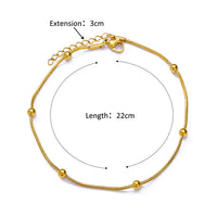 Thumbnail for Stainless Steel Bead Chain Anklets for Women Accessories Gold Color