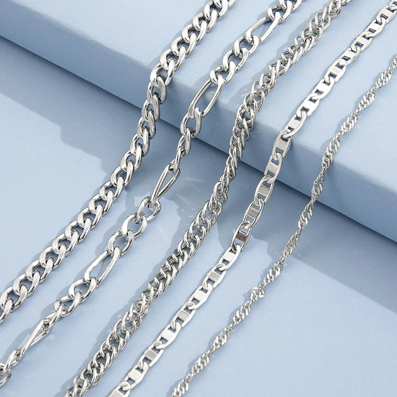 Fashion Metal Chain Anklet Set For Women Vintage Ankle Bracelets