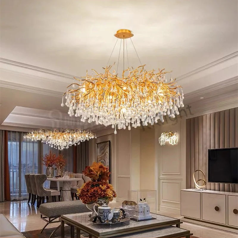 New Luxury LED Crystal Chandeliers Modern Ceiling Hanging Lamp lustre