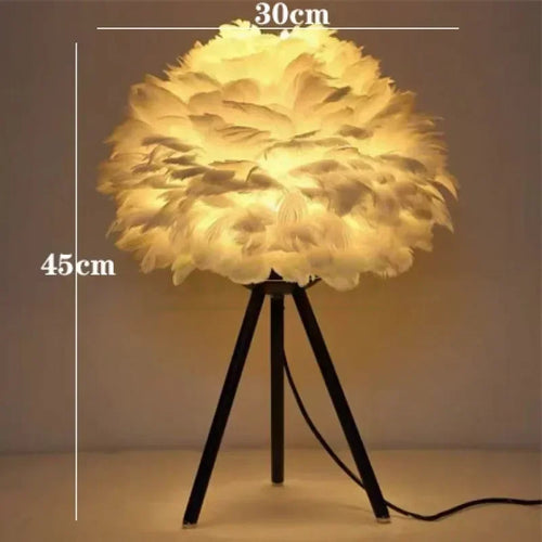 Modern Simple Feather LED Table Lamp Bedroom Study Dining Room Hotel