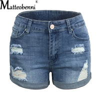 Thumbnail for New Women Fashion Ripped High Waisted Rolled Denim Shorts Vintage Hole