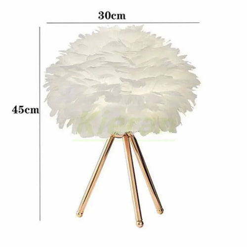 Modern Simple Feather LED Table Lamp Bedroom Study Dining Room Hotel
