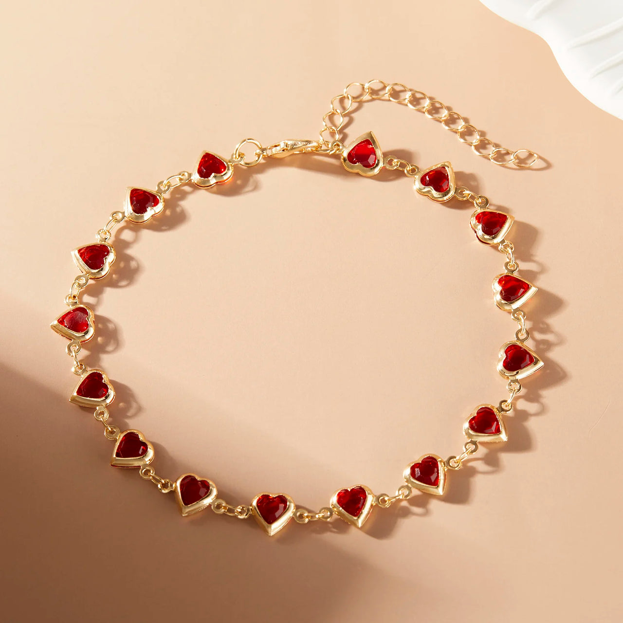 Vintage Boho Love Heart Crystal Colorful Anklet for Women Butterfly