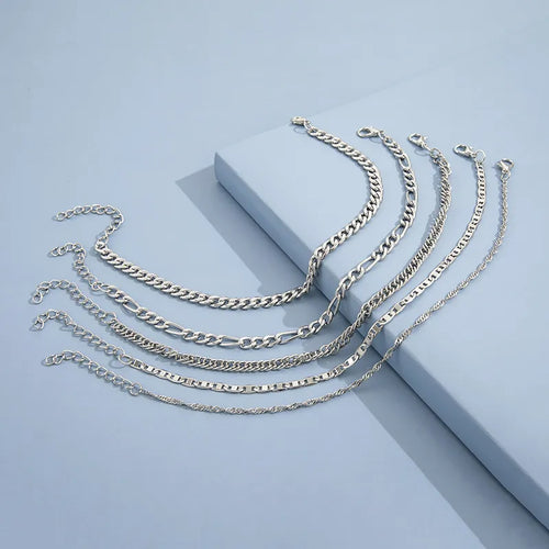 Fashion Metal Chain Anklet Set For Women Vintage Ankle Bracelets