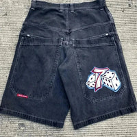 Thumbnail for Y2K Baggy Shorts Mens New Wing Embroidered Denim Shorts Vintage