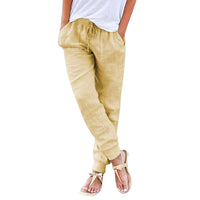 Thumbnail for Tops Cotton Linen Drawstring Y2k Cargo Pants Women Streetwear Elastic