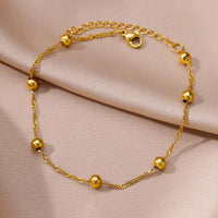Thumbnail for Stainless Steel Bead Chain Anklets for Women Accessories Gold Color