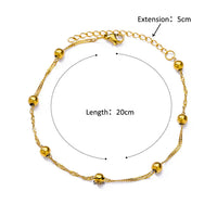 Thumbnail for Stainless Steel Bead Chain Anklets for Women Accessories Gold Color