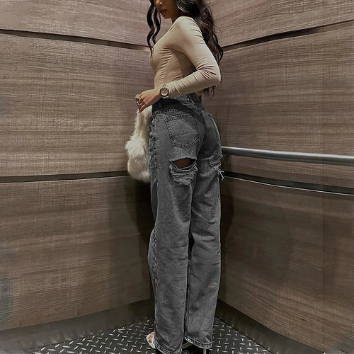 Women'S Overalls Outdoor Jogging Jeans Casual Fashion High Waist Hip