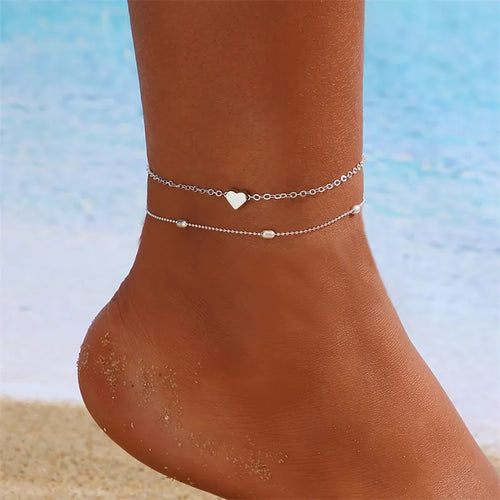 Vintage Boho Rhinestone Butterfly Pendant Anklet For Women Bohemian