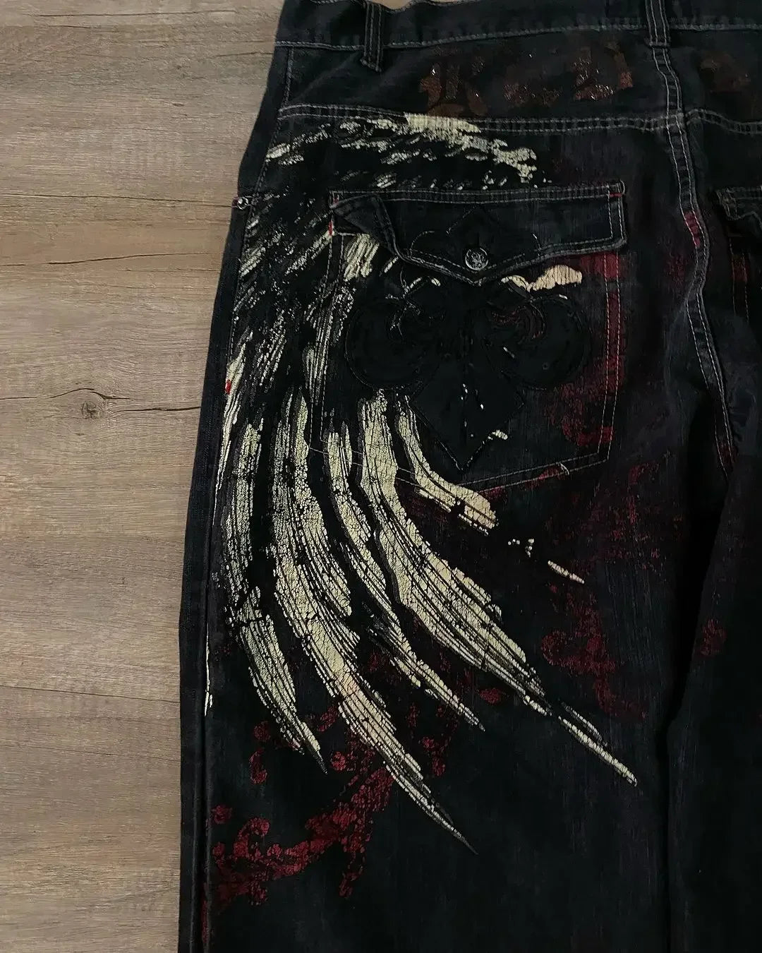 Y2K Jeans Hip-hop Retro Oversized Pattern Printed Baggy Jeans