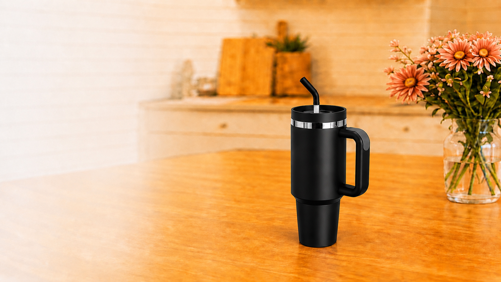 Black tumbler — 40oz Insulated Tumbler with Handle