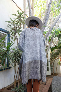 Thumbnail for Tropical Leaves Draped Sleeve KimonoYou'll look absolutely stunning in this Tropical Leaves Draped Sleeve Kimono! Crafted from a blend of cotton and polyester, it's lightweight and comfortable to wear.AccessoriesEXPRESS WOMEN'S FASHIONPeriwinkle AetherTropical Leaves Draped Sleeve Kimono