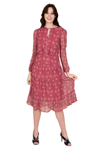 Thumbnail for Women Floral Fit and Flare DressIntroducing our exclusive Sustainable Floral Pure Silk Chiffon Dress – an exquisite addition to your spring/summer wardrobe that effortlessly transitions from daytimDressesEXPRESS WOMEN'S FASHIONGray EosWomen Floral Fit
