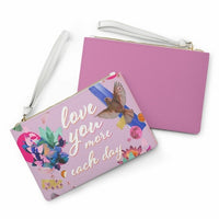 Thumbnail for Love You More Each Day Floral Designed Zipped Clutch BagFloral Zipped Clutch Bag - Designed with a loop handle to quickly free your hands, this clutch bag is made for the fashionista on the go. It can hold everyday essentHandbagsEXPRESS WOMEN'S FASHIONYellow PandoraDay Floral Designed Zipped Clutch Bag