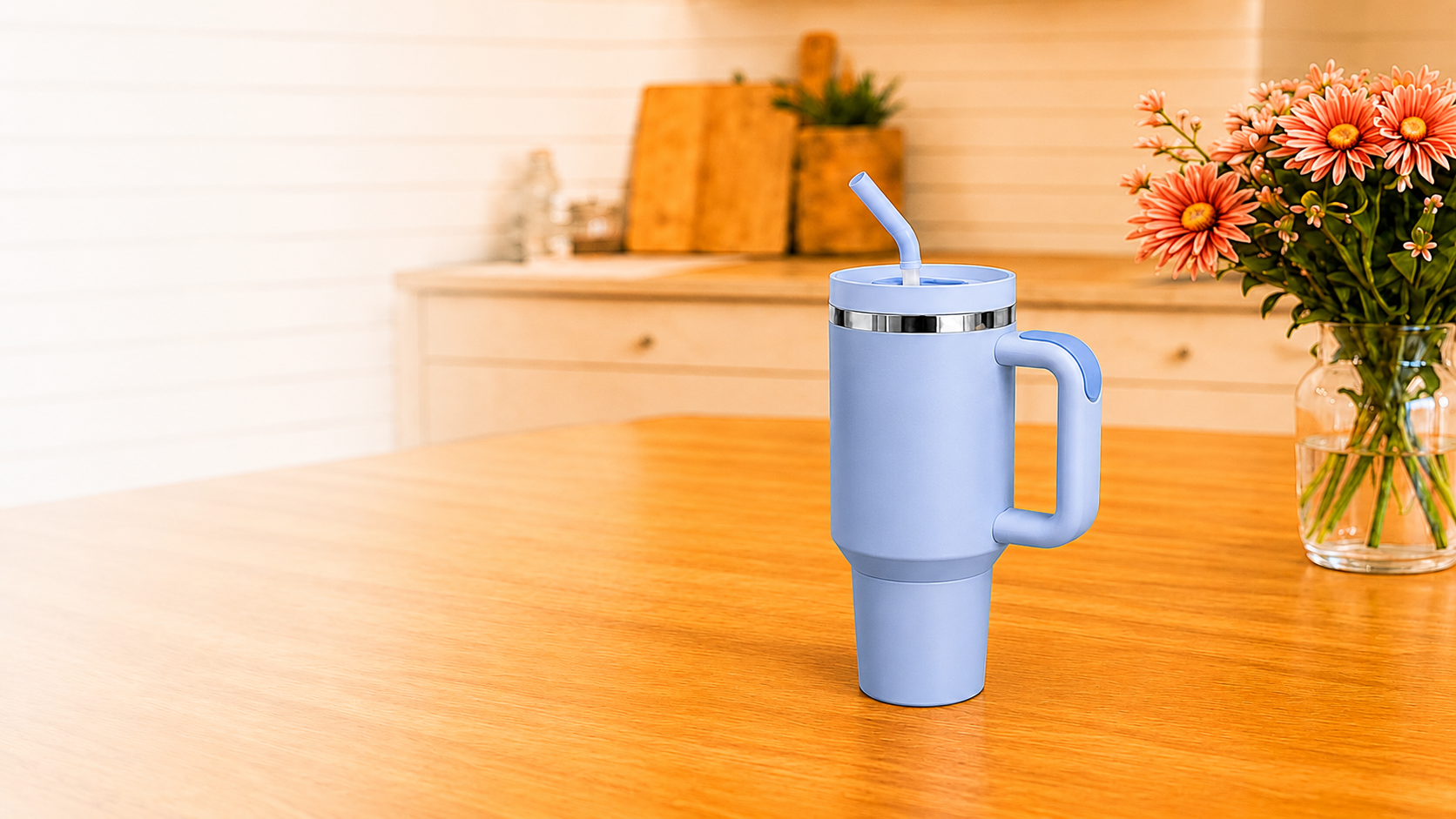 Blue tumbler — 40oz Insulated Tumbler with Handle