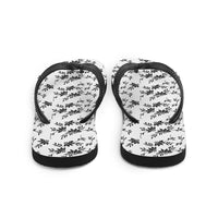 Thumbnail for Black and White Floral Flip-Flops