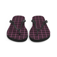Thumbnail for Black and Pink Check Chequered Flip-Flops
