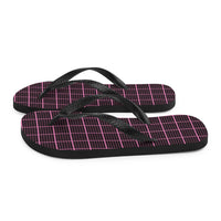 Thumbnail for Black and Pink Check Chequered Flip-Flops